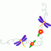 蜻蜓花卉装饰图案 免费花样
