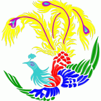 彩色孔雀刺绣图案 凤凰免费花样