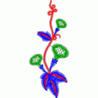 彩色藤蔓植物刺绣图案 免费花样