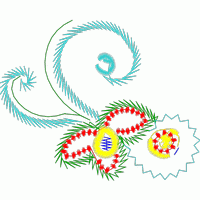 彩色刺绣花卉图案 免费花样