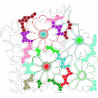 彩色刺绣花卉图案 免费花样