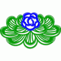 蓝色花朵刺绣图案 免费花样
