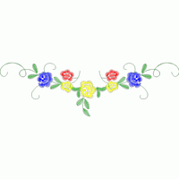 彩色花卉刺绣装饰图案 免费花样