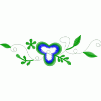绿色藤蔓装饰心形图案 免费花样