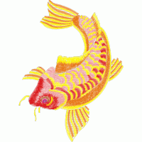 彩色刺绣锦鲤图案 鱼