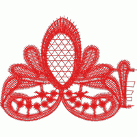 红色蕾丝刺绣图案 水溶条码