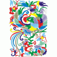 彩色刺绣鸟类图案 鸟 民族风格