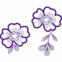 紫色花卉刺绣图案 免费花样