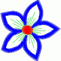 蓝色花朵刺绣图案 免费花样