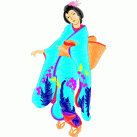 和服女子刺绣图案 免费花样