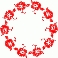 红色芙蓉花环图案 免费花样