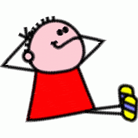 卡通女孩放松姿势 免费花样