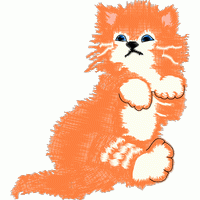 橙色小猫刺绣图案 免费花样