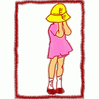 戴帽女孩背影图 免费花样