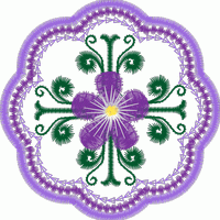 紫色花卉刺绣图案 免费花样