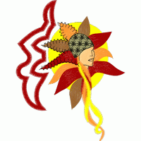 刺绣风格太阳女神图案 免费花样