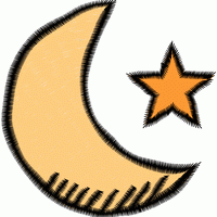 月牙与星星图案 免费花样