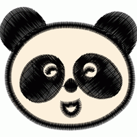 熊猫卡通头像刺绣 免费花样