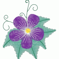 紫色花朵刺绣图案 免费花样