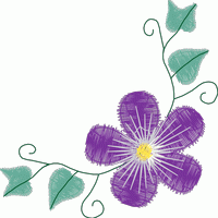 紫色花朵刺绣图案 免费花样