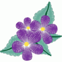 紫色花朵刺绣图案 免费花样