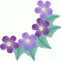 紫色花朵刺绣图案 免费花样
