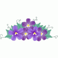 紫色花朵刺绣图案 免费花样