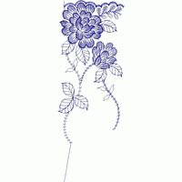 蓝色花卉刺绣图案 免费花样