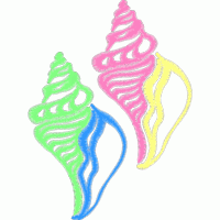 彩色海螺刺绣图案 免费花样