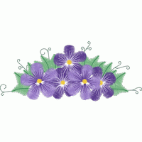 紫色花朵刺绣图案 免费花样