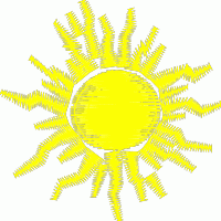 黄色刺绣太阳图案 免费花样