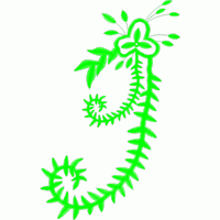 绿色藤蔓植物装饰图案 免费花样