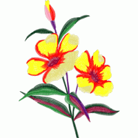 彩色花卉刺绣图案 免费花样