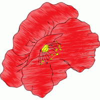 红色花朵刺绣图案 免费花样