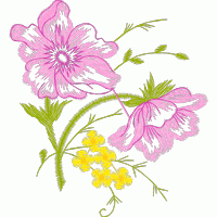 粉色花朵刺绣图案 免费花样