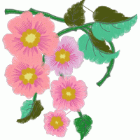 粉色花朵刺绣图案 免费花样