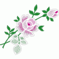 粉色玫瑰刺绣图案 免费花样