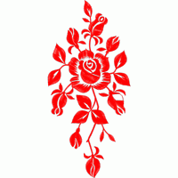 红色玫瑰刺绣图案 免费花样