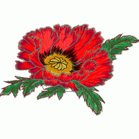 刺绣罂粟花图案 免费花样