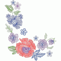花卉刺绣图案 免费花样
