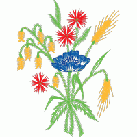 彩色花卉刺绣图案 免费花样