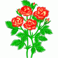 刺绣玫瑰花束图案 免费花样