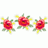 刺绣罂粟花图案 免费花样