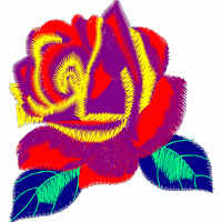 彩色刺绣玫瑰花图案 免费花样