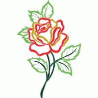 彩色刺绣玫瑰花图案 免费花样
