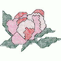 十字绣玫瑰花图案 免费花样