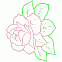 粉色玫瑰刺绣图案 免费花样
