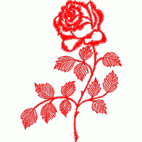 红色玫瑰刺绣图案 免费花样