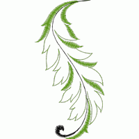 绿色植物刺绣图案 免费花样