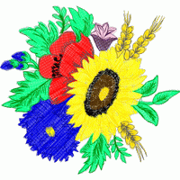 彩色刺绣花卉图案 免费花样